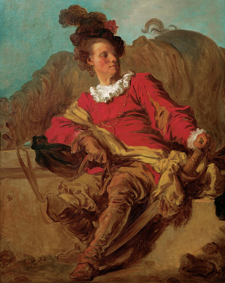 Portrait Painting - Jean-Claude Richard dressed a lEspagnole by Jean-Honore Fragonard