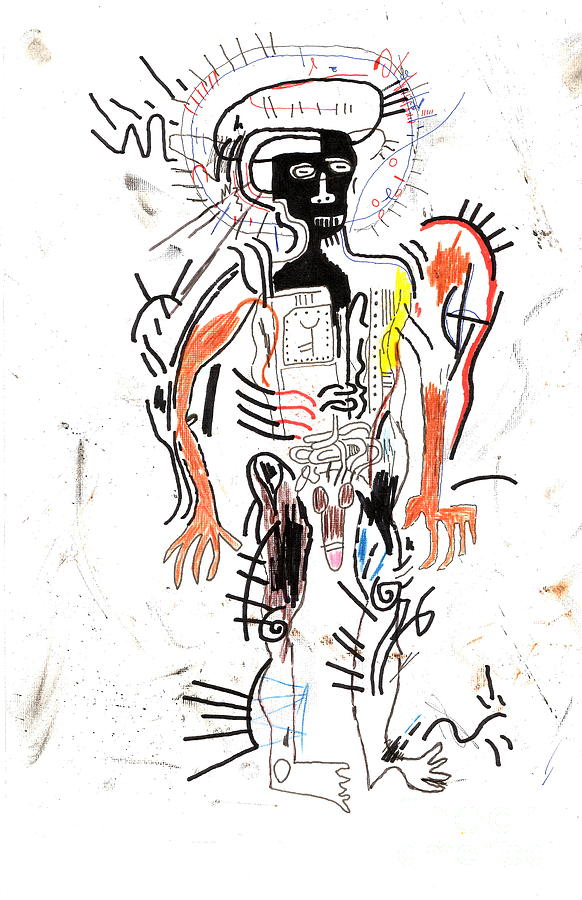 Jean Micheal Basquiat SKELETON Painting by New York Artist - Pixels