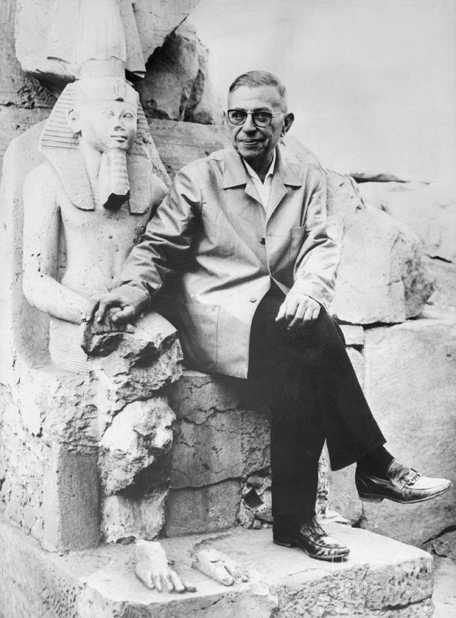 Jean-paul Sartre Sitting With Egyptian Photograph by Bettmann