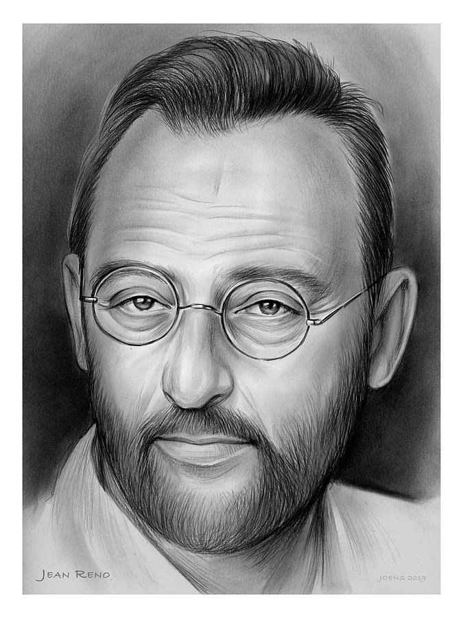 The Da Vinci Code Drawing - Jean Reno by Greg Joens