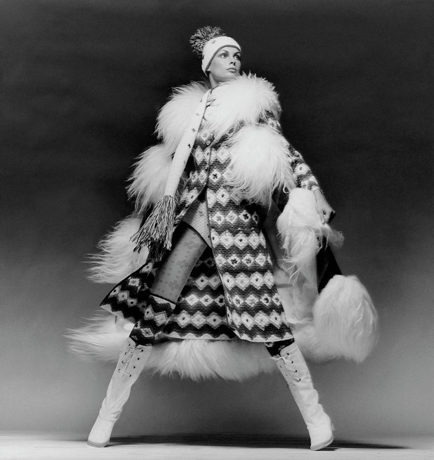 Jean Shrimpton In An Ungaro Coat Photograph by David Bailey