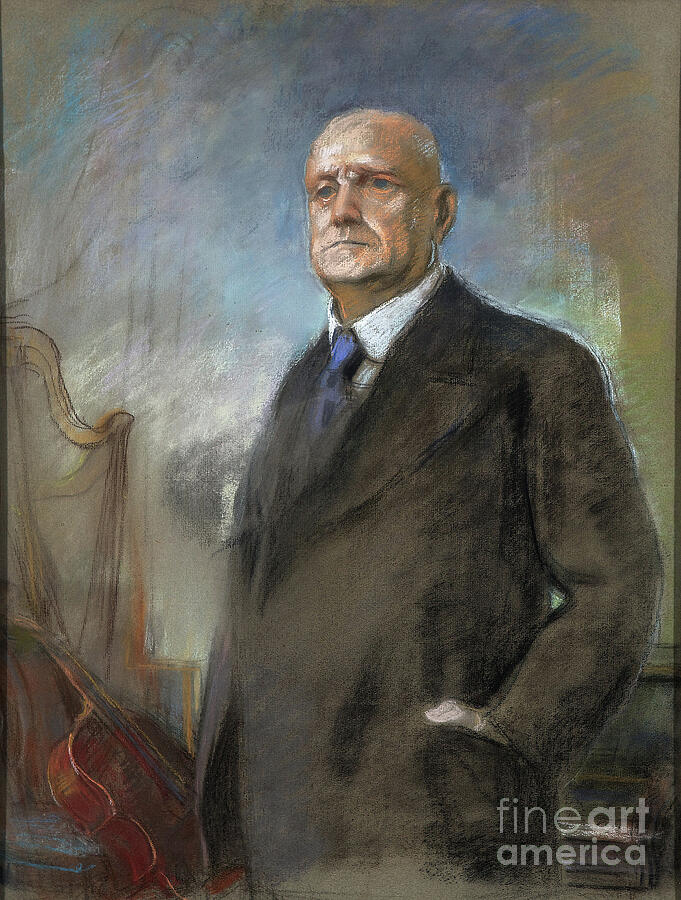 Jean Sibelius Pastel On Cardboard Painting by Eero Nikolai Jarnefelt ...