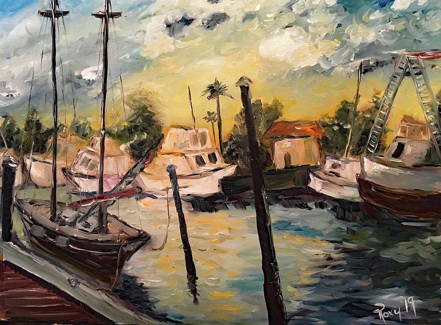 Jeannes Harbor Painting by Roxy Rich