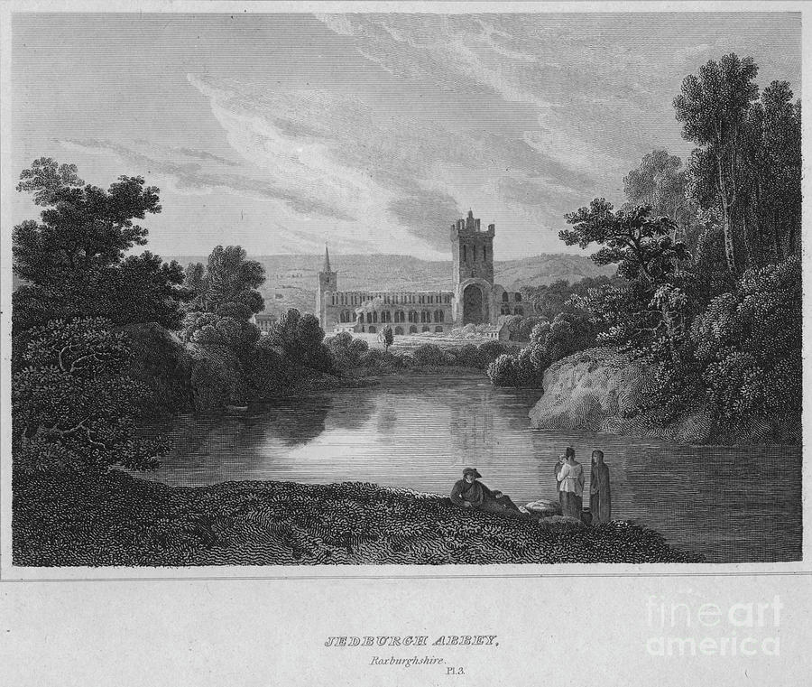 Jedburgh Abbey, Roxburghshire, 1814 Drawing by Print Collector
