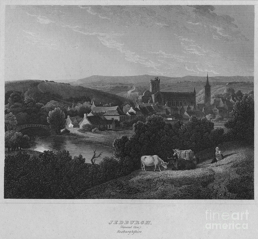 Jedburgh, General View. Roxburghshire Drawing by Print Collector