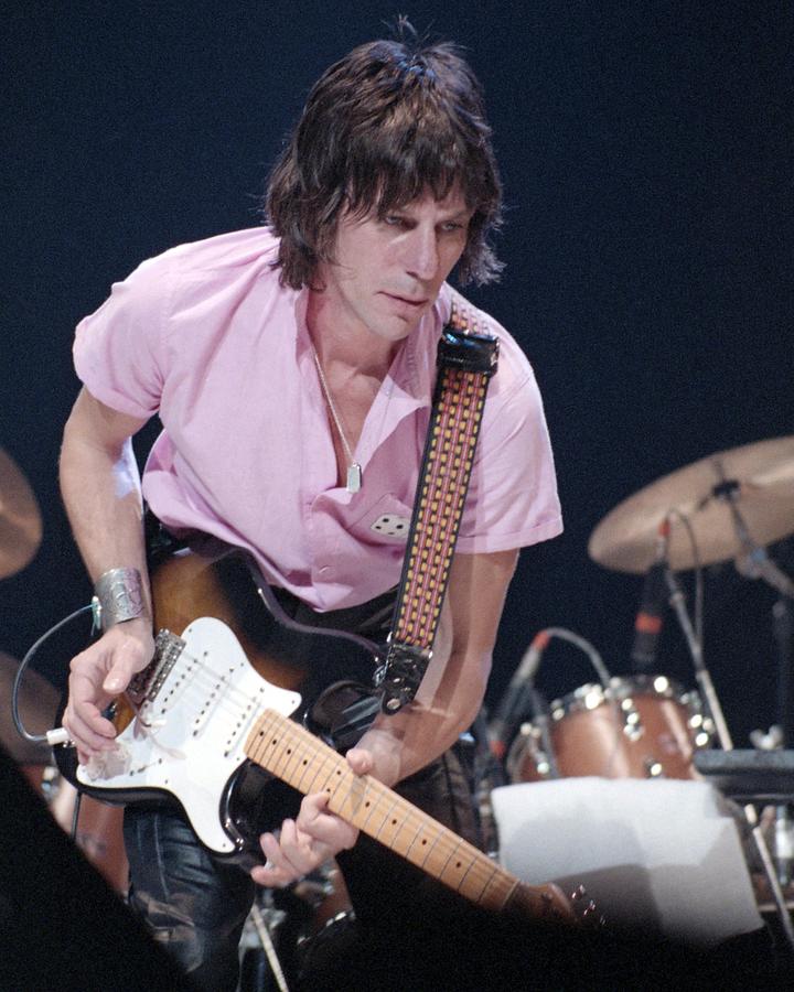 Jeff Beck Photograph - Jeff Beck Playing Guitar At Arms Charity Concerts by Globe Photos