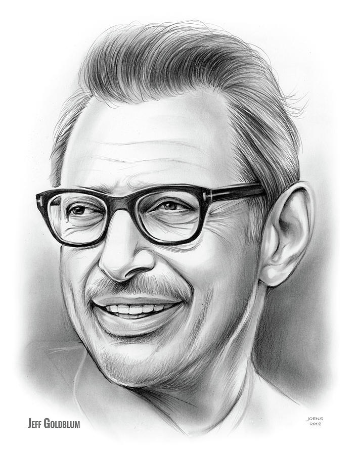 Jeff Goldblum 30DEC18 Drawing by Greg Joens
