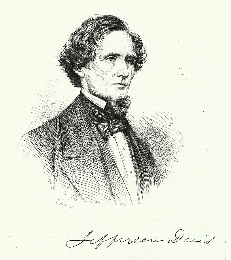 Jefferson Davis, Engraving Drawing by English School