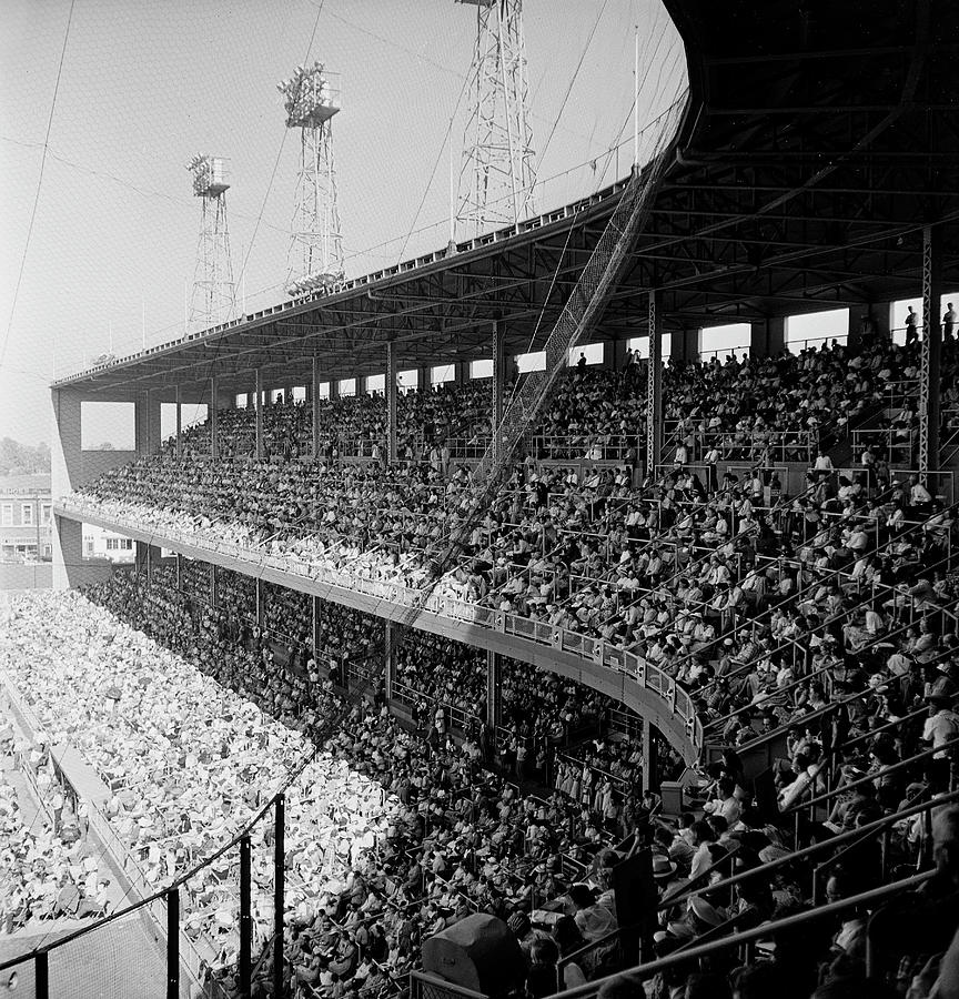 Black And White Photograph - Jehovahs Witness Convention At Wrigley Field by Loomis Dean