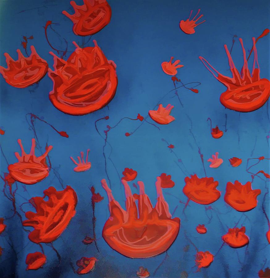 Jelly fish Painting by Joan Stratton