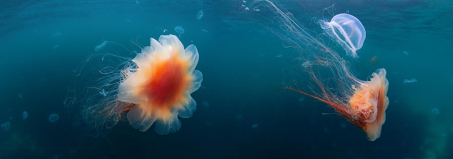 Jellyfish Photograph - Jellyfish Sea by Andrey Narchuk