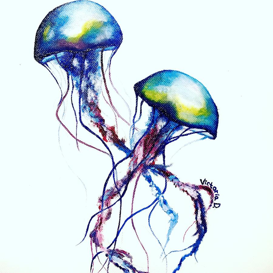 Jellyfish Painting by Victoria Dmitrieva - Fine Art America