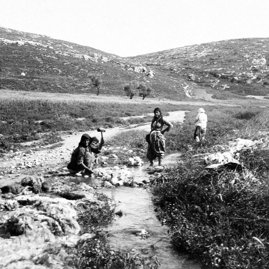 Jenin Women Washing Clothes in 1903 Photograph by Munir Alawi
