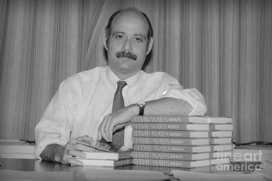 Jeremy Rifkin Posing With His Book Photograph by Bettmann