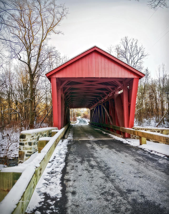 Jericho Covered Bridge Snow Photograph by Brian Wallace