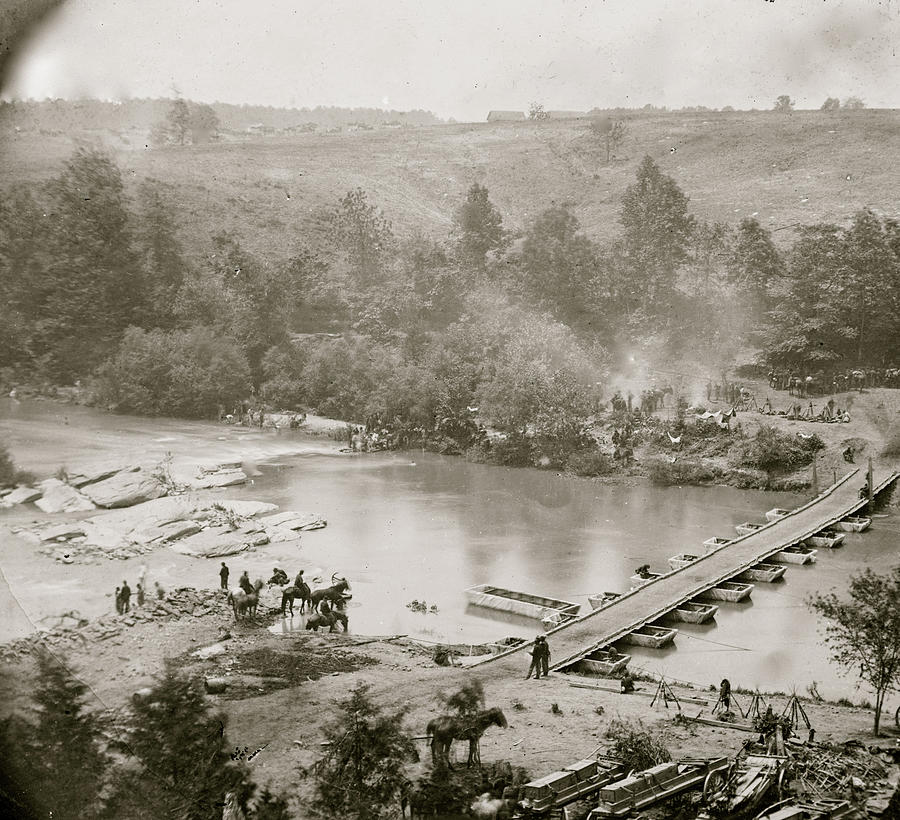 Jericho Mills, Virginia. Canvas pontoon bridge across the North Anna