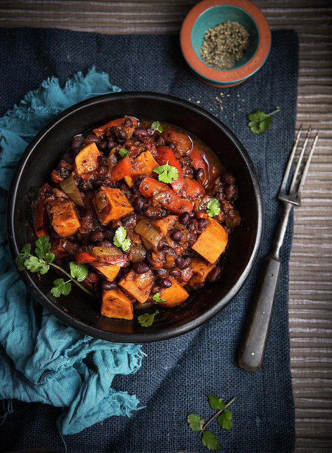 Jerk Curry With Sweet Potatoes And Black Beans jamaica Photograph by Stacy Grant