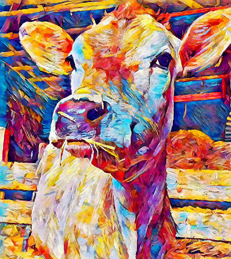 Jersey Cow Painting by Chris Butler