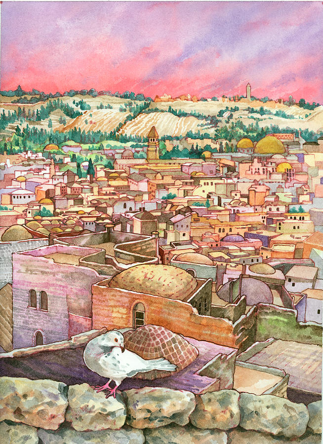 Dove Painting - Jerusalem Dove by Wendy Edelson