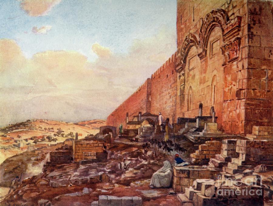 Jerusalem- Exterior Of The Golden Or Drawing by Print Collector