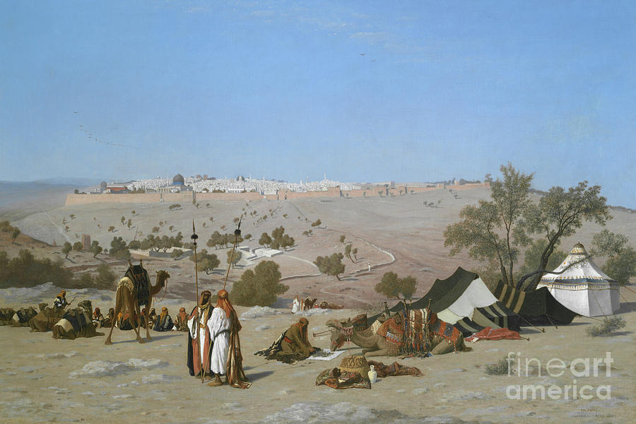 Jerusalem from the Mount of Olives, 1880 Painting by Charles Theodore Frere
