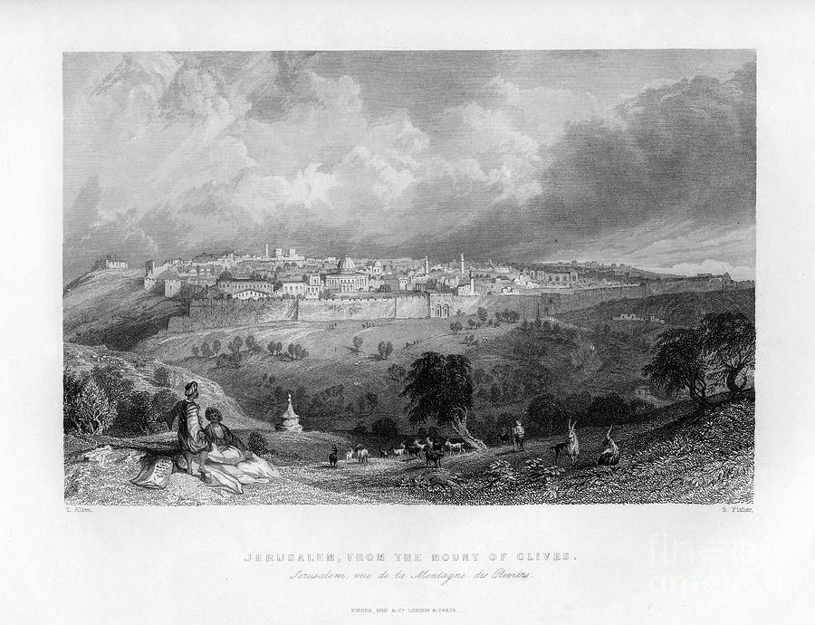 Jerusalem, Israel, 1841.artist Sam Drawing by Print Collector