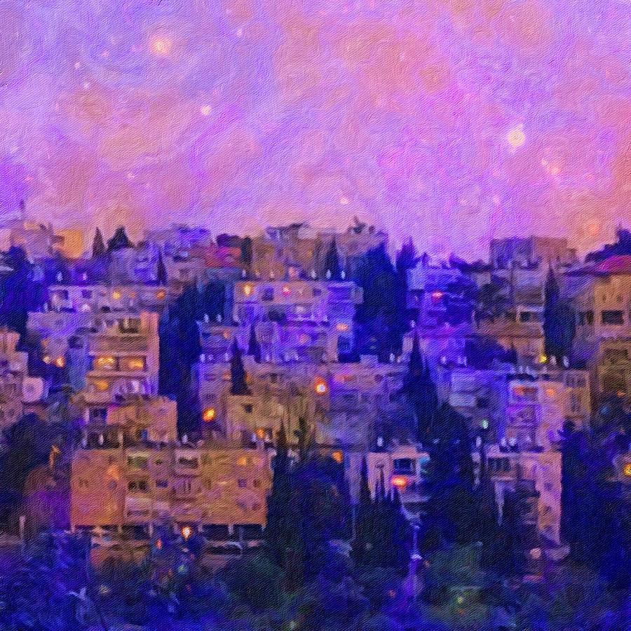 Tree Digital Art - Jerusalem Joins the Galaxy by Pamela Storch