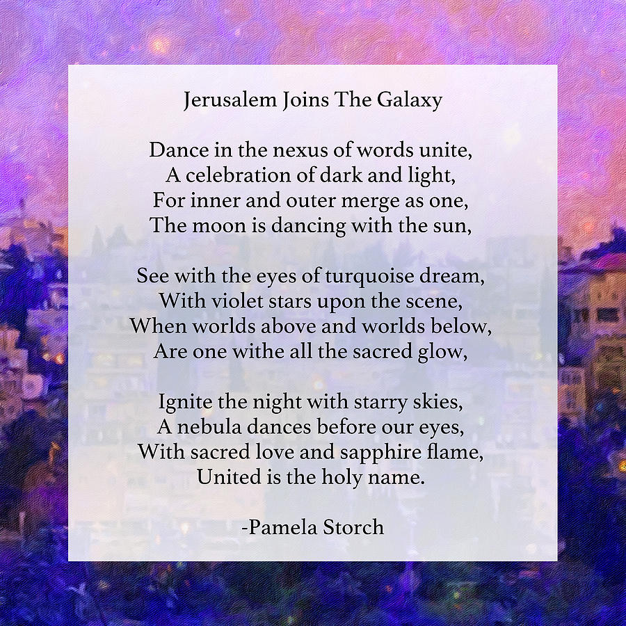 City Digital Art - Jerusalem Joins the Galaxy Poem by Pamela Storch