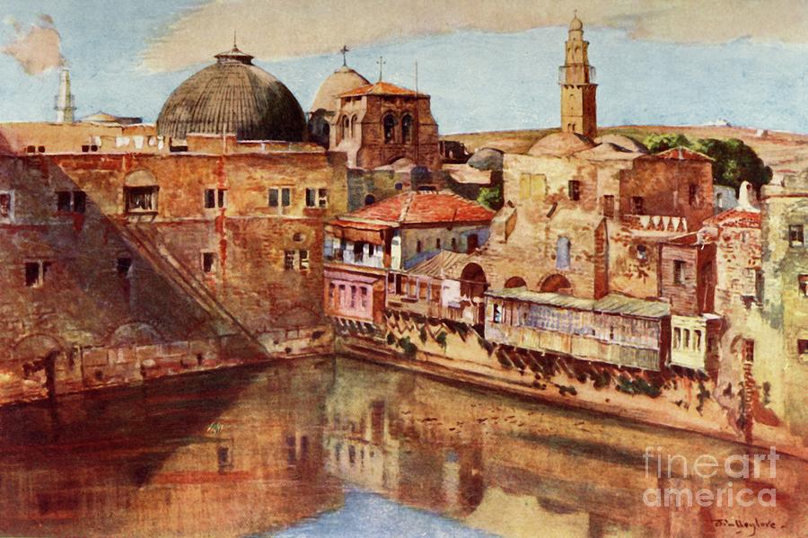 Jerusalem- The Pool Of Hezekiah Drawing by Print Collector