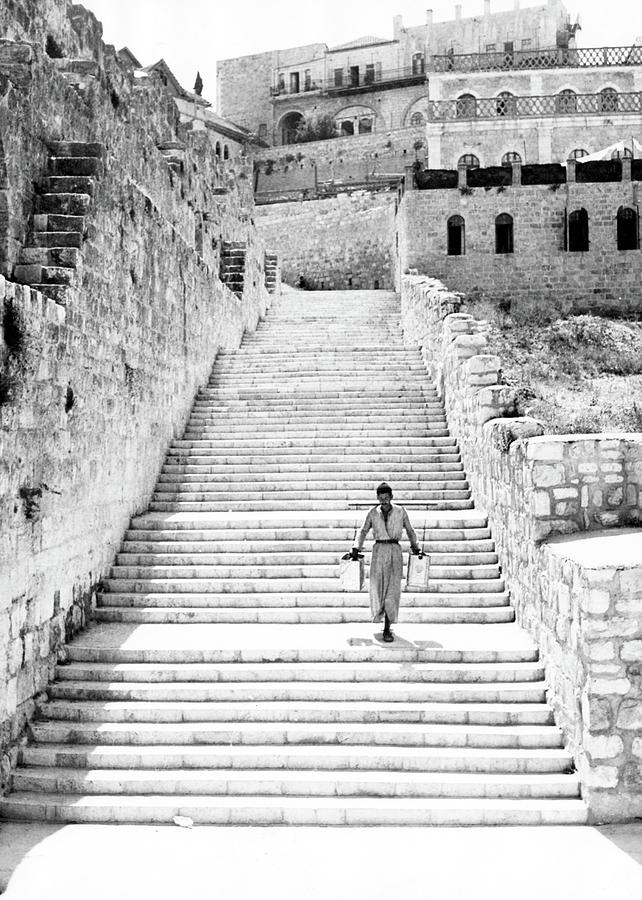 Jerusalem Wall Stairs Photograph
