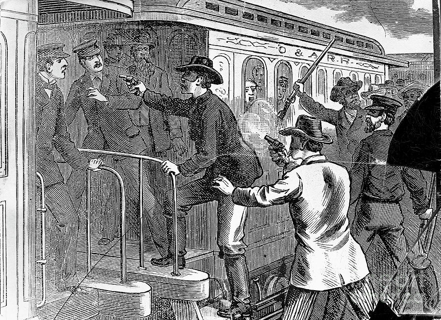 Jesse James Robbing A Train Photograph by Bettmann