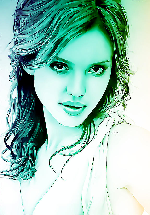 Jessica Alba pop art Digital Art by Nenad Vasic