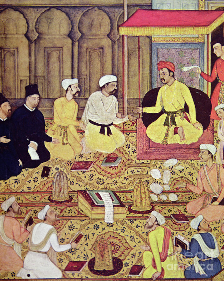 Jesuits At The Court Of An Indian Prince Painting by Indian School