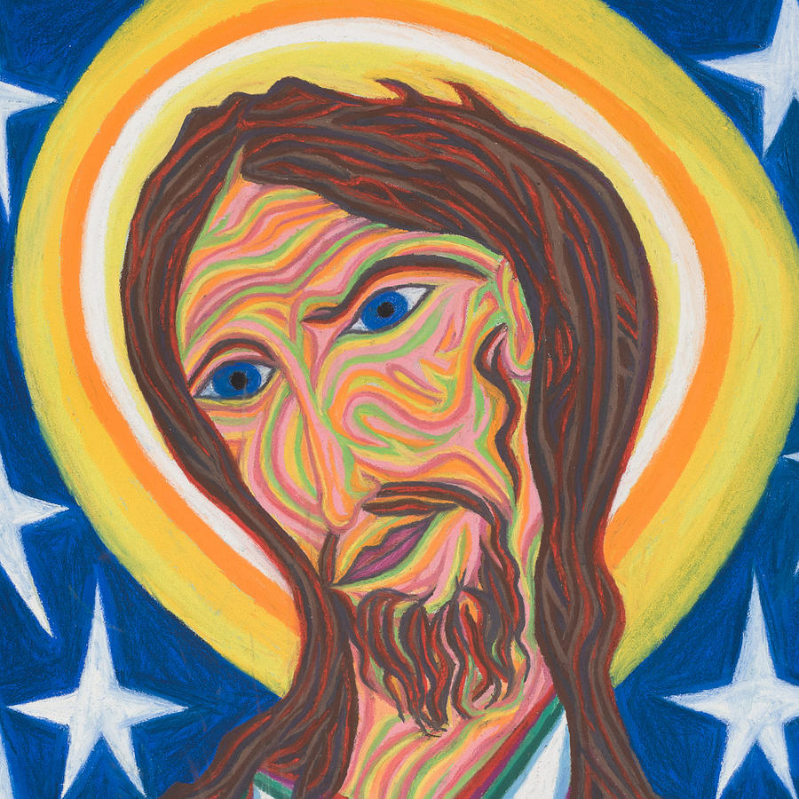 JESUS AND NEW ADAM 2 Square Painting by Robert SORENSEN