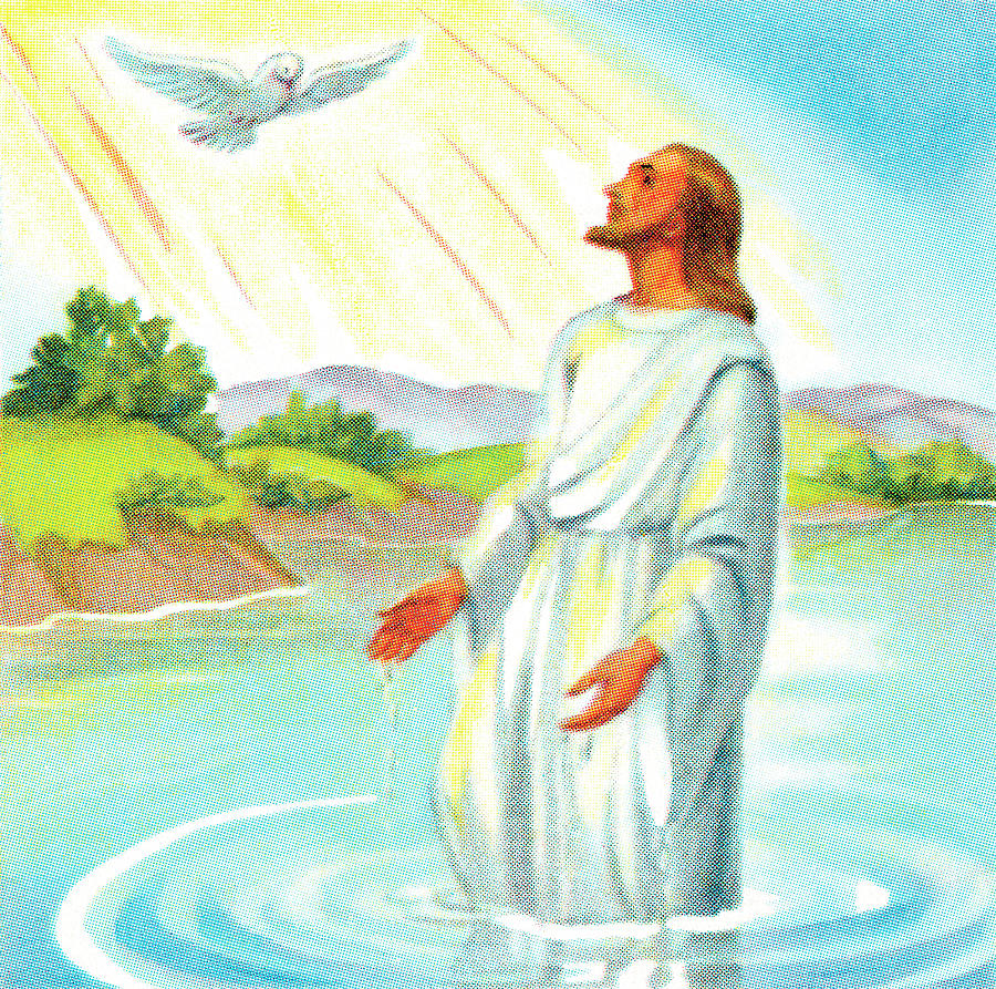 Dove Drawing - Jesus and the dove by CSA Images