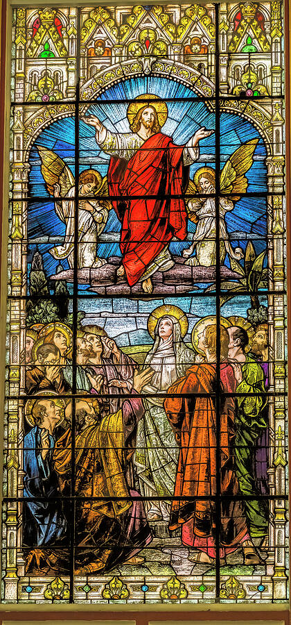 Architecture Photograph - Jesus Ascension To Heaven Stained Glass by William Perry