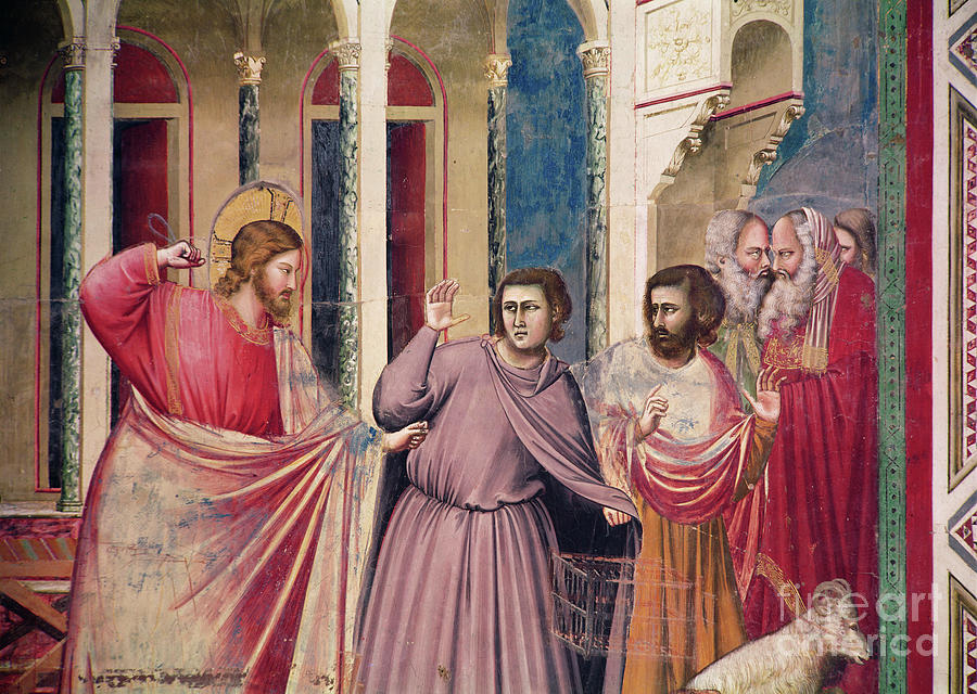Jesus Chasing The Merchants From The Temple, Detail Of Christ And Two ...