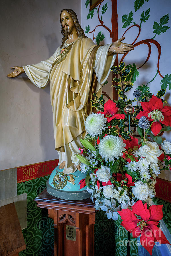 Jesus Christ With Flowers Photograph by Adrian Evans Pixels