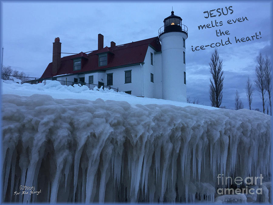 Jesus ice Mixed Media by Lori Tondini