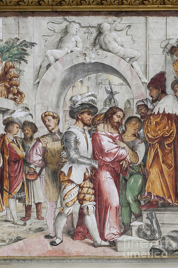 Jesus Christ Painting - Jesus In Front Of Pontius Pilate, 1519, Detail by Girolamo Romanino