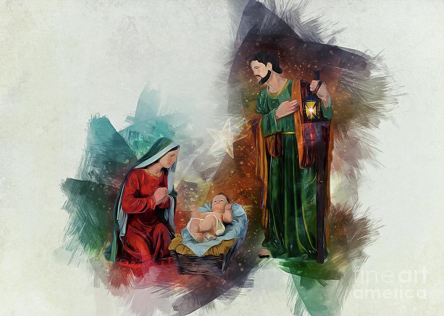 Christmas Digital Art - Jesus Is Born by Ian Mitchell