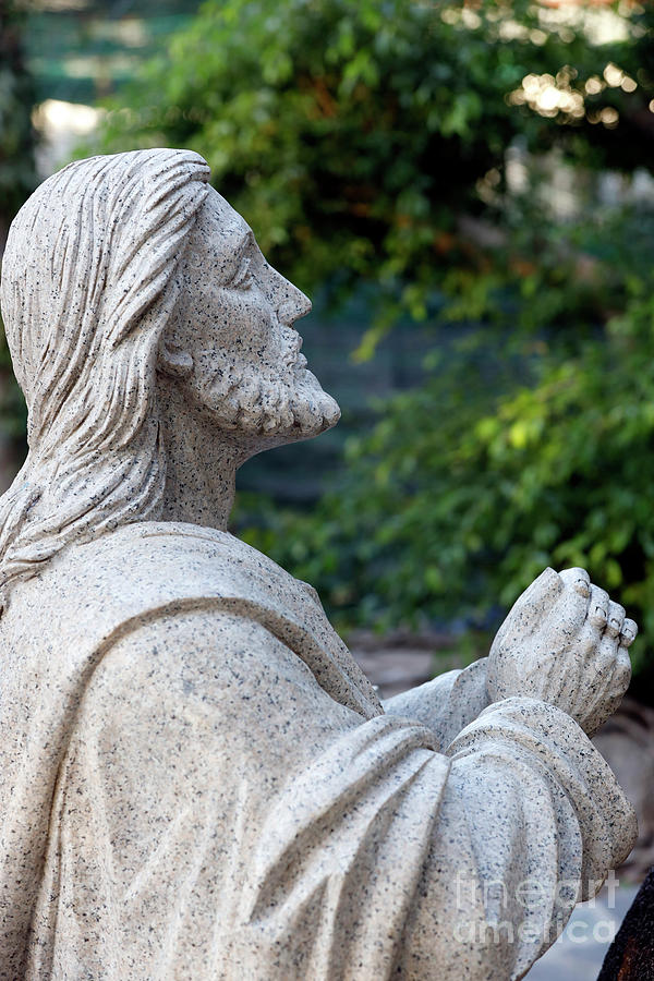 Jesus Praying At Gethsemane Statue Photograph By European School