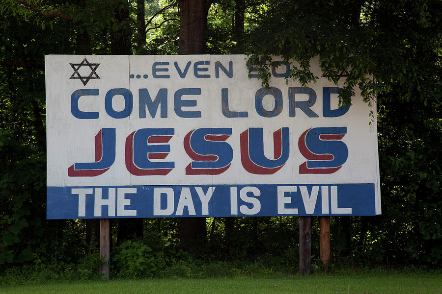 Jesus signs near Carrollton, Alabama Painting by Carol Highsmith