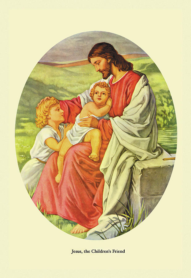 Jesus, the Childrens Friend Painting by Bernhard Plockhorst