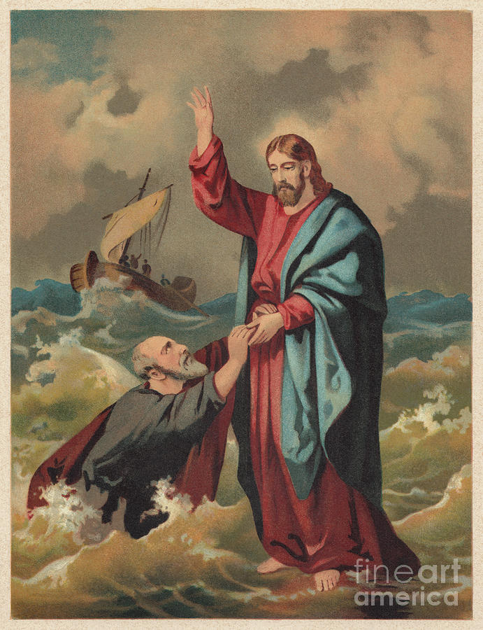 Jesus Walks On The Water Matthew 14 Digital Art by Zu 09