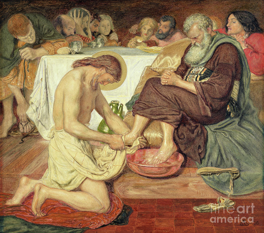 Jesus Washing Peters Feet, 1876 Photograph by Ford Madox Brown