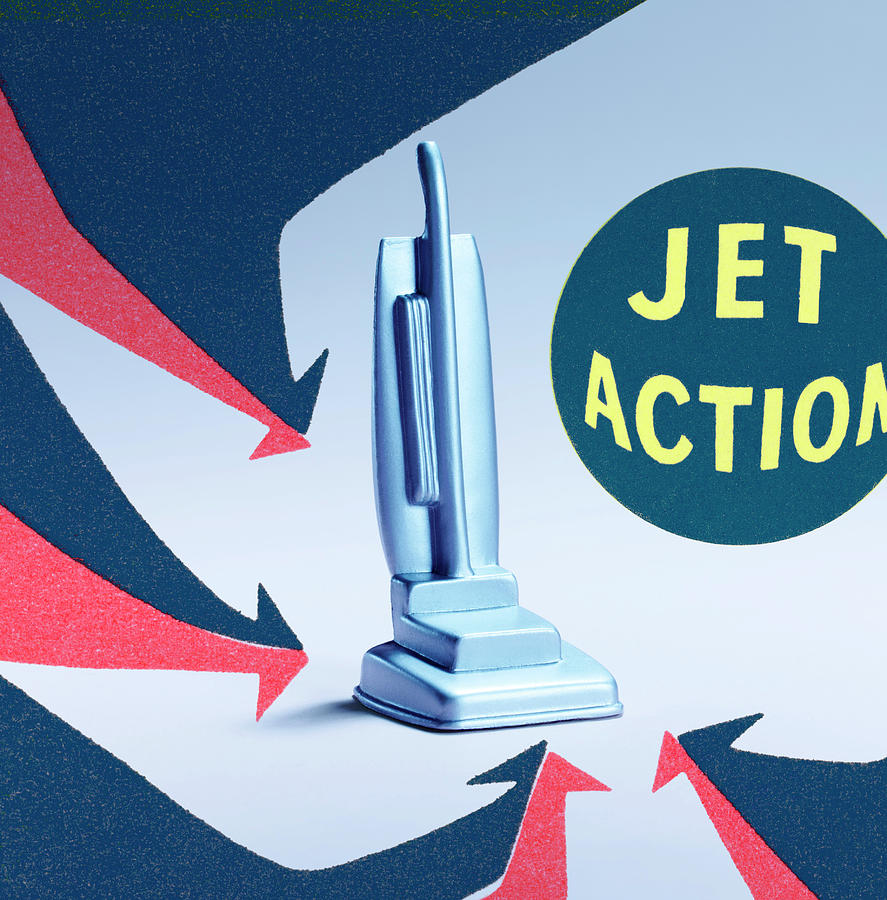 Vintage Drawing - Jet Action Vacuum by CSA Images
