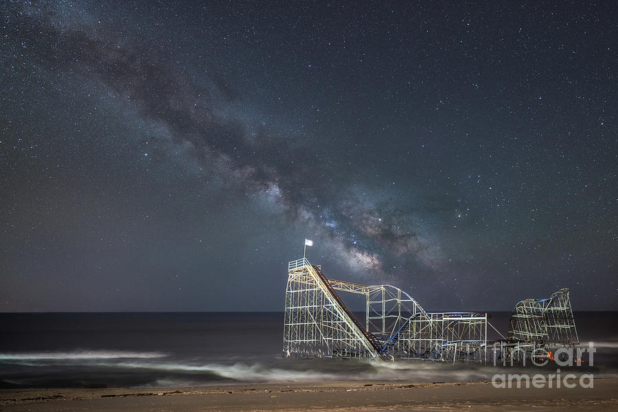 Jet Star Roller Coaster Milky Way Photograph by Michael Ver Sprill