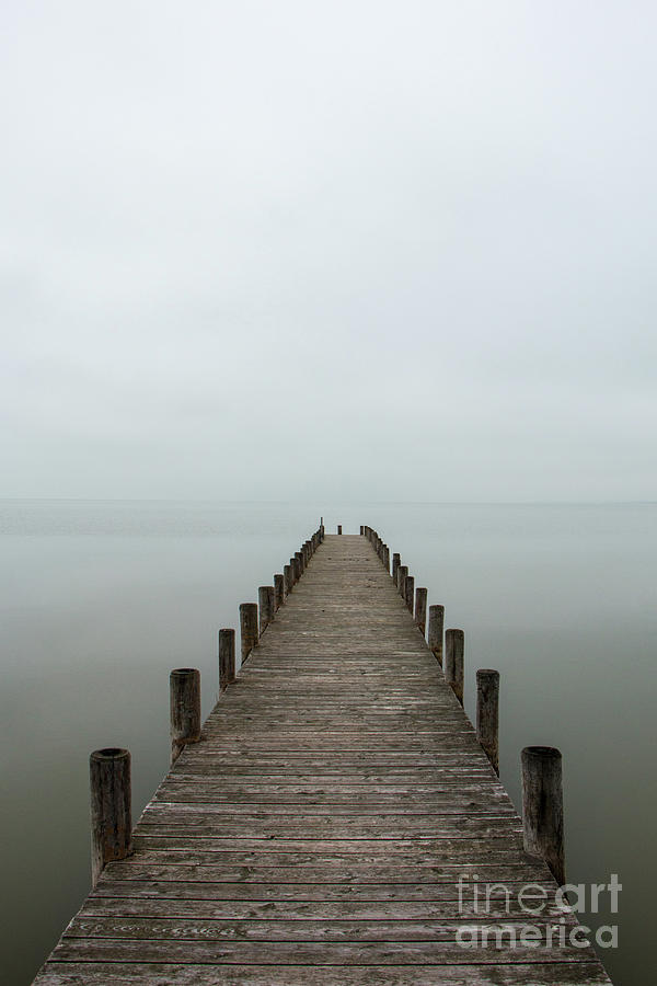 Jetty In Foggy Weather Vertical Photograph by Wwyloeck