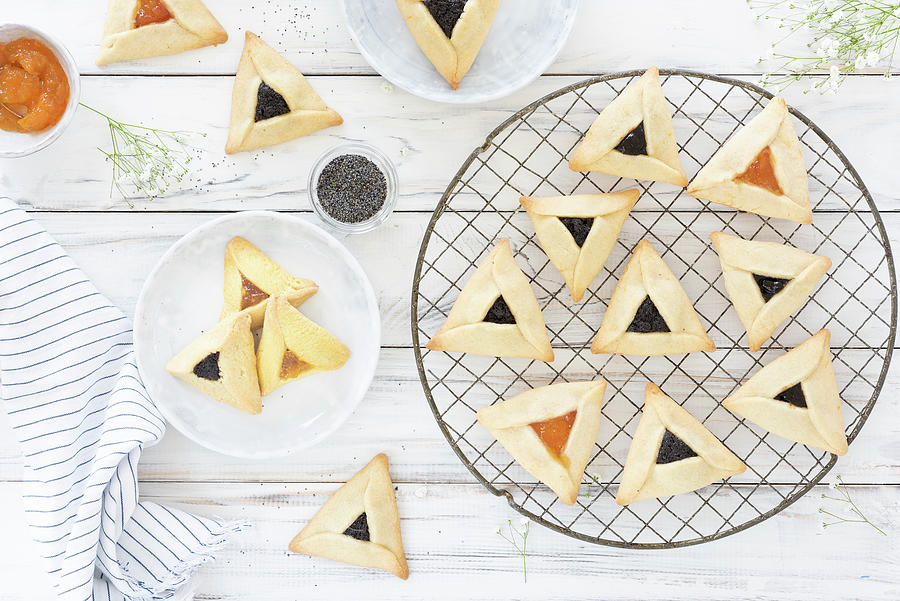 Fruit Photograph - Jewish Hamantash Biscuits With Poppy And Apricot Filling by Christian Kutschka